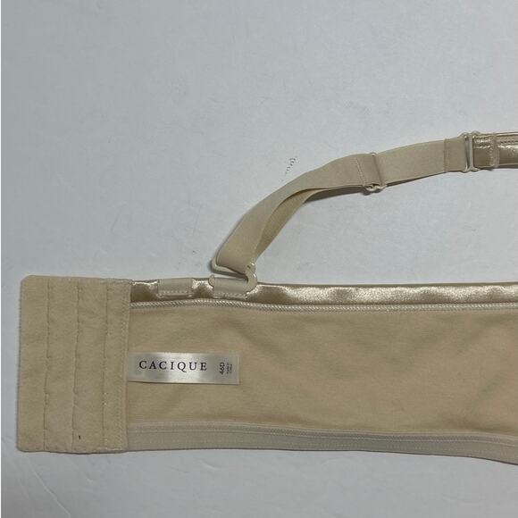 Cacique Cotton T-Shirt Bra Lightly Lined Beige Tan Sz 46D Plus Size Neutral - Picture 10 of 12